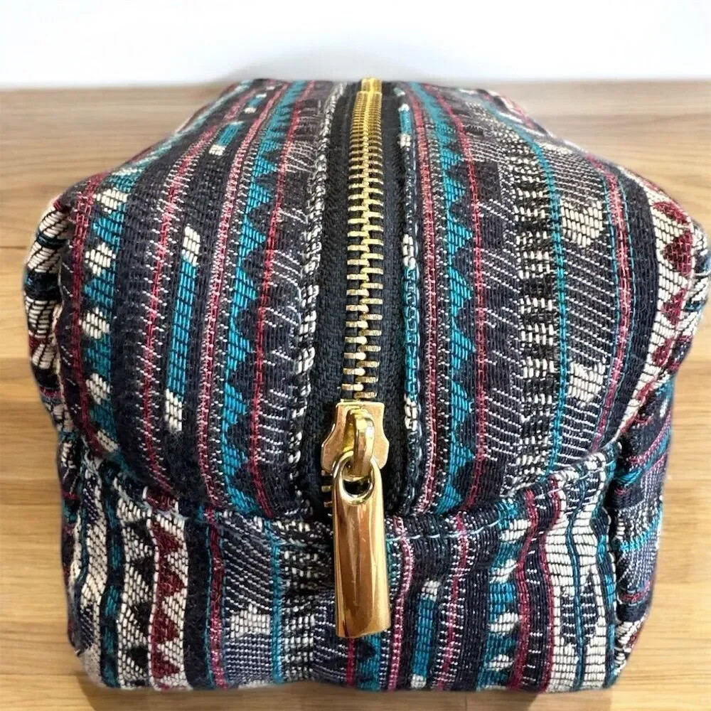 Forever 21 Women's Bohemian Print Cotton Cosmetics Travel Clutch Bag Multicolor